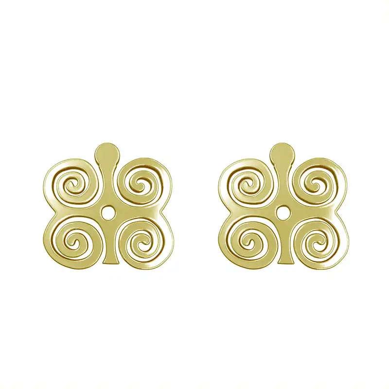 گوشواره طلا 18 عیار زنانه مدوپد مدل هندسی کد GA1-15115