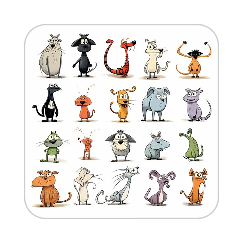 زیر لیوانی کاکتی طرح حیوانات کارتونی مدل mp27734