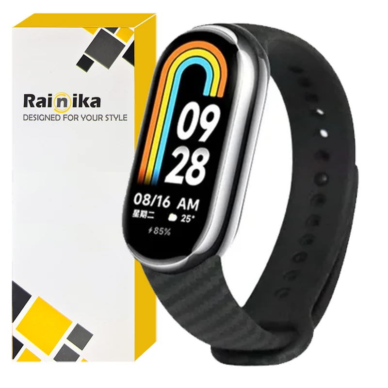 : بند رینیکا مدل Carbon Mi 8-9-10 مناسب برای مچ بند هوشمند شیائومی Mi Band 8 / 9 / 10