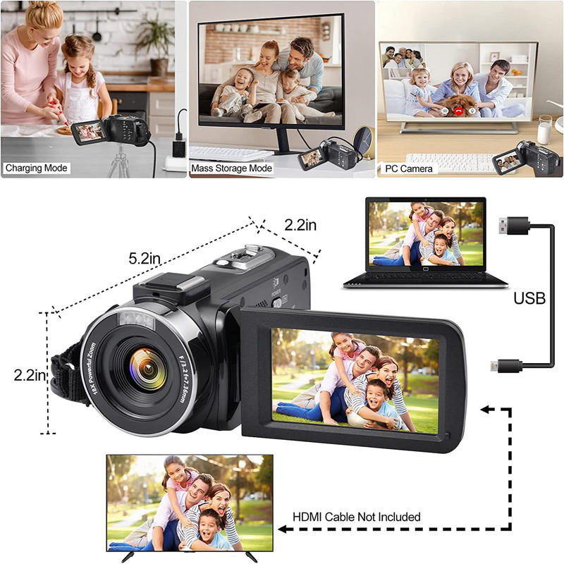 دوربین فیلم برداری مدل 8k 48MP 16X Auto Focus