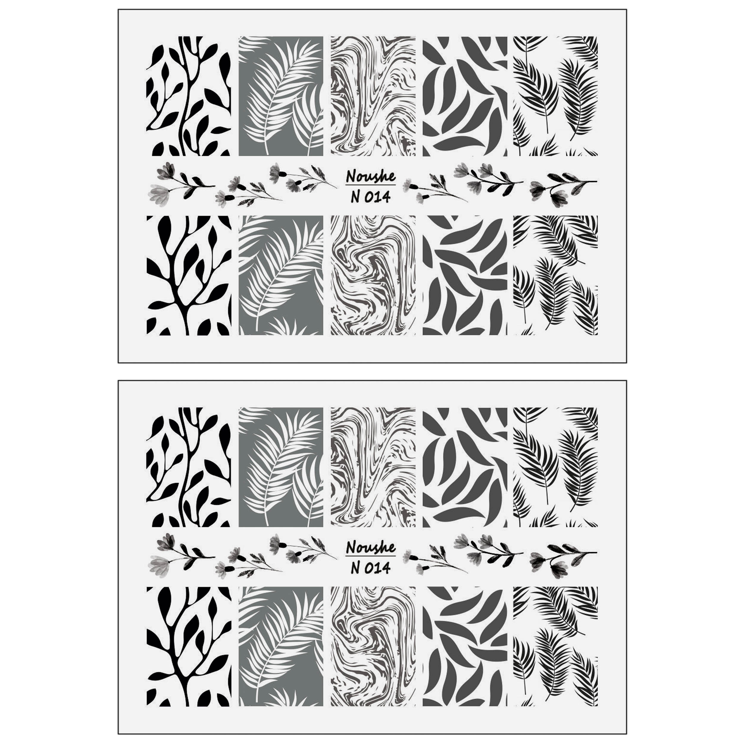 برچسب لنز ناخن مدل برگ کد N014 مجموعه 2 عددی