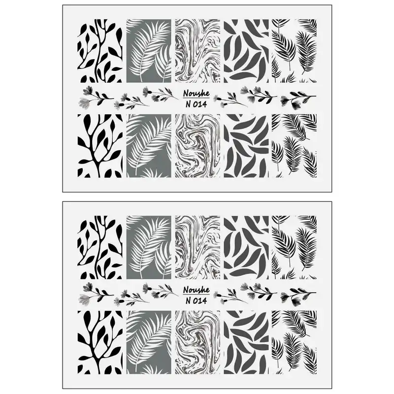 برچسب لنز ناخن مدل برگ کد N014 مجموعه 2 عددی