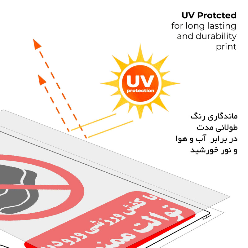برچسب ایمنی مستر راد طرح با کفش ورزشی ورود به توالت ممنوع مدل HSE-OSHA-0161