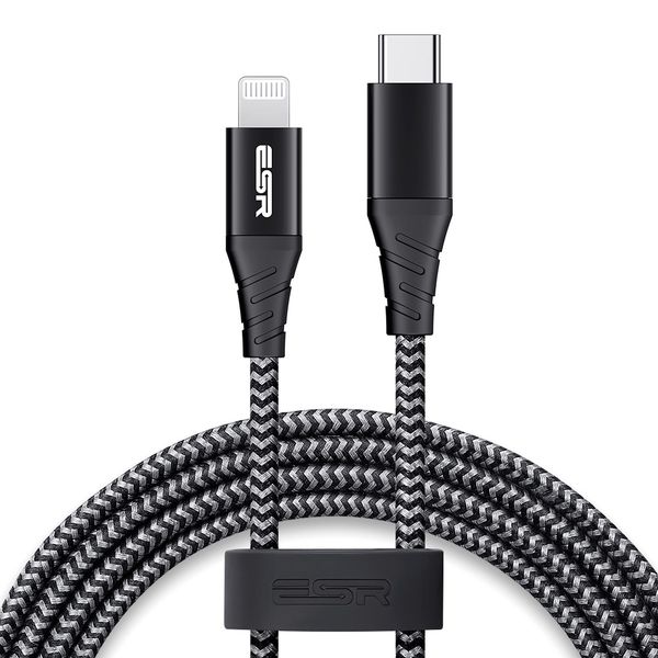 کابل تبدیل USB-C به لایتنینگ ای اِس آر مدل Braided Nylon طول 2 متر کابل تبدیل USB-C به لایتنینگ ای اِس آر مدل Braided Nylon طول 2 متر