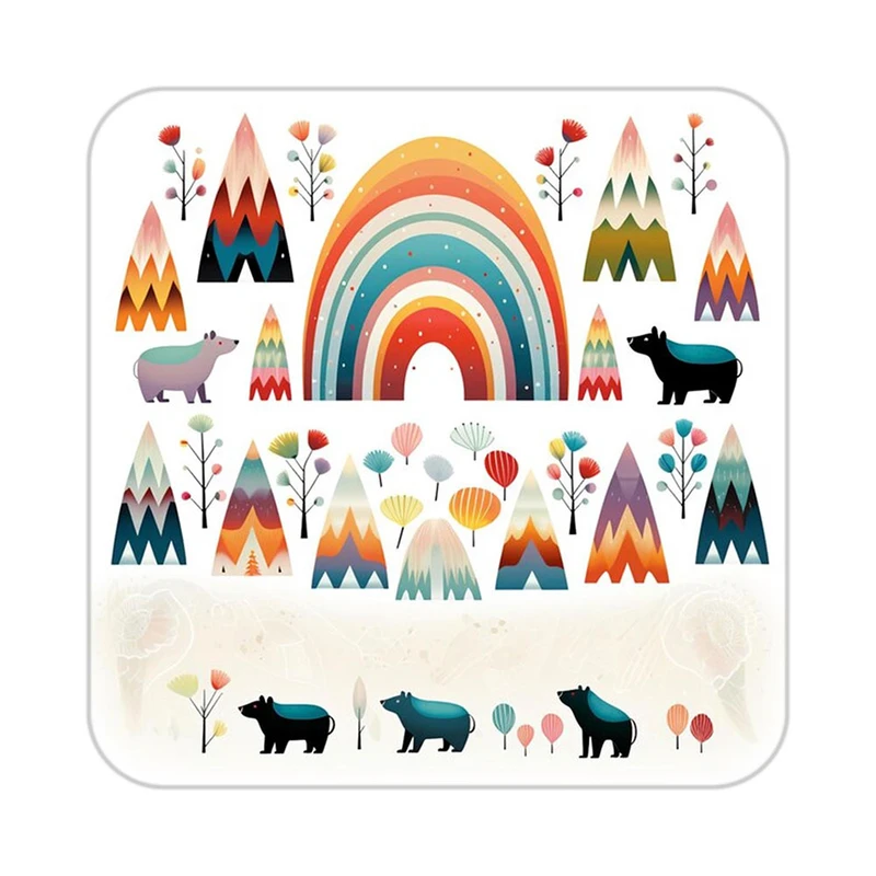 زیر لیوانی کاکتی طرح حیوانات رنگی مدل mp26777