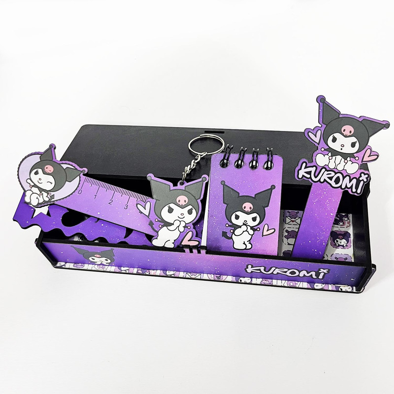 بسته لوازم تحریر مدل کورومی عروسکی بسته 6 عددی