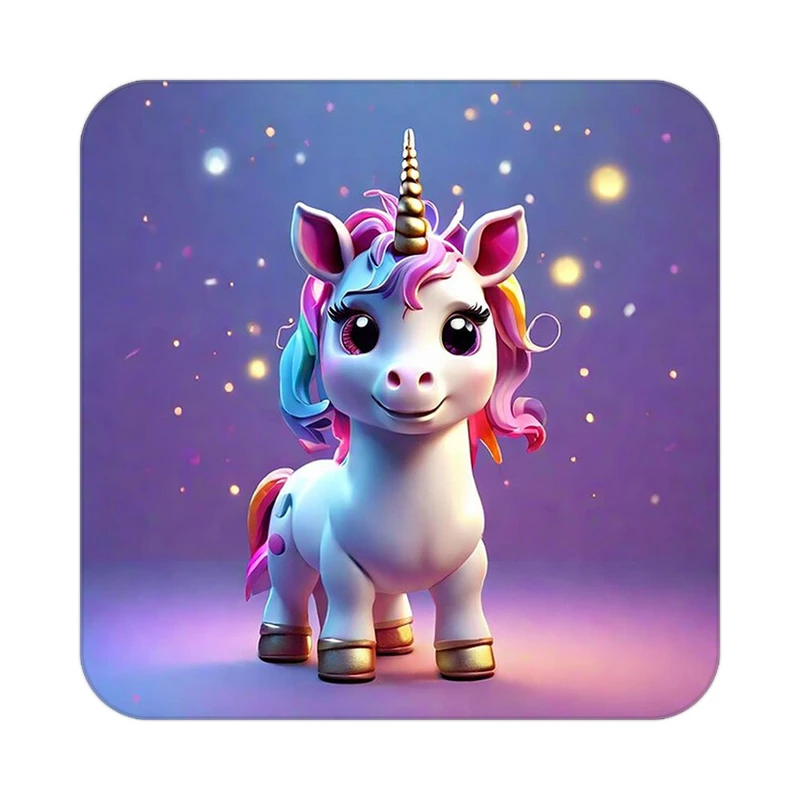 زیر لیوانی کاکتی طرح اسب تک شاخ و یونیکورن مدل mp30820