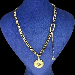 گردنبند زنانه مدل سکه الیزابت کد 1150