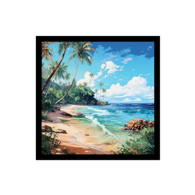 تابلو نوری بکلیت طرح منظره دریا و ساحل مدل B-MID-16216