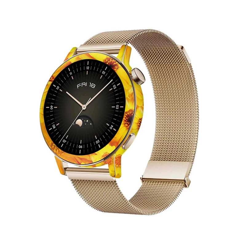 برچسب ماهوت طرح Yellow-Flower مناسب برای ساعت هوشمند هوآوی Watch GT 3 42mm