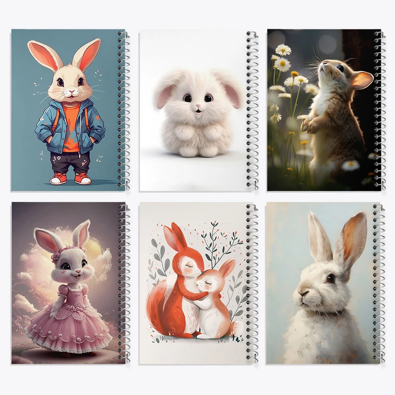 دفتر نقاشی 50 برگ خندالو طرح خرگوش بامزه کد 882 مجموعه 6 عددی