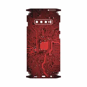 MAHOOT Red Printed Circuit Board-FullSkin Cover Sticker for Samsung Galaxy S10 Plus