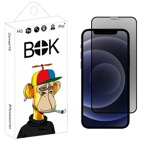 محافظ صفحه نمایش حریم شخصی بوک مدل Nano Plus مناسب برای گوشی موبایل اپل iPhone 12 Pro Max