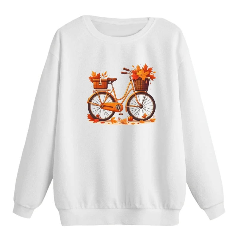 سویشرت زنانه مدل دوچرخه پاییزی 