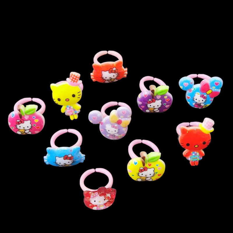 انگشتر دخترانه مدل عروسکی هلو کیتی کد S-BACH12 مجموعه 10 عددی انگشتر دخترانه مدل عروسکی هلو کیتی کد S-BACH12 مجموعه 10 عددی