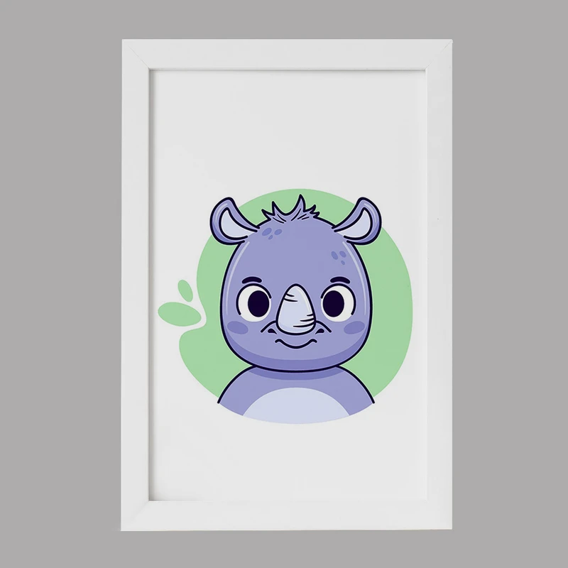 تابلو خندالو مدل کرگدن حیوانات بامزه کد 37157