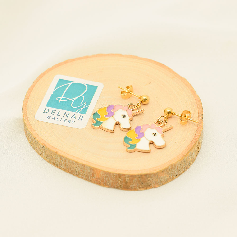 گوشواره دخترانه دلنار گالری مدل کیوت یونیکورن گوشواره دخترانه دلنار گالری مدل کیوت یونیکورن