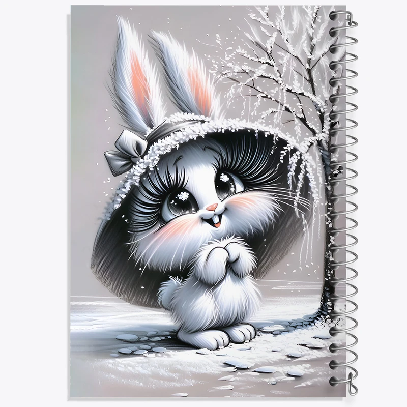 دفتر ژورنال نویسی 50 برگ خندالو مدل نقطه ای طرح خرگوش کیوت کد F7207