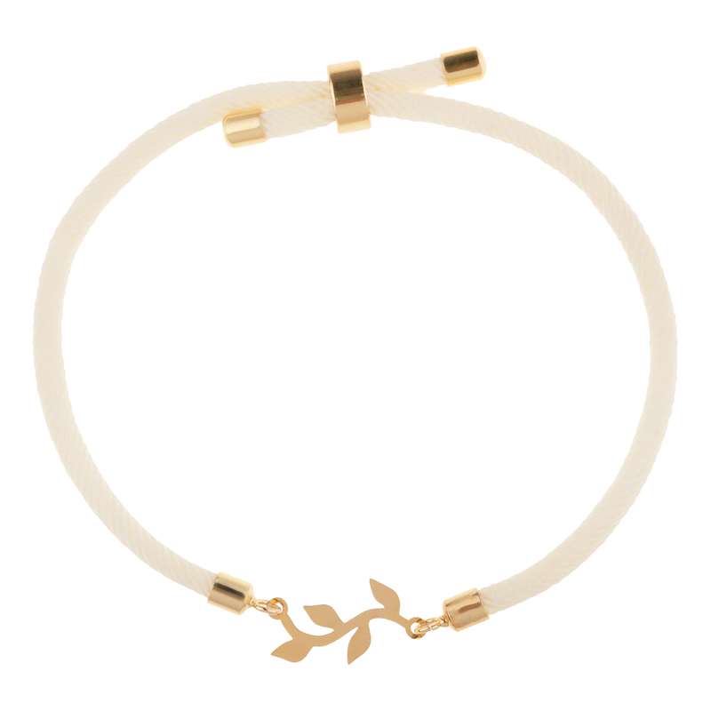 دستبند طلا عیار 18 زنانه مدل برگ