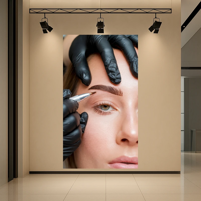 پوستر پارچه ای طرح مخمل خدمات ابرو مدل میکروبیلدینگ کد PD1311506