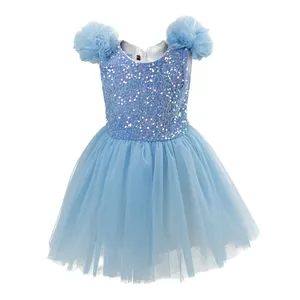 پیراهن دخترانه مدل پرنسسی پولک دار کد SKD-B