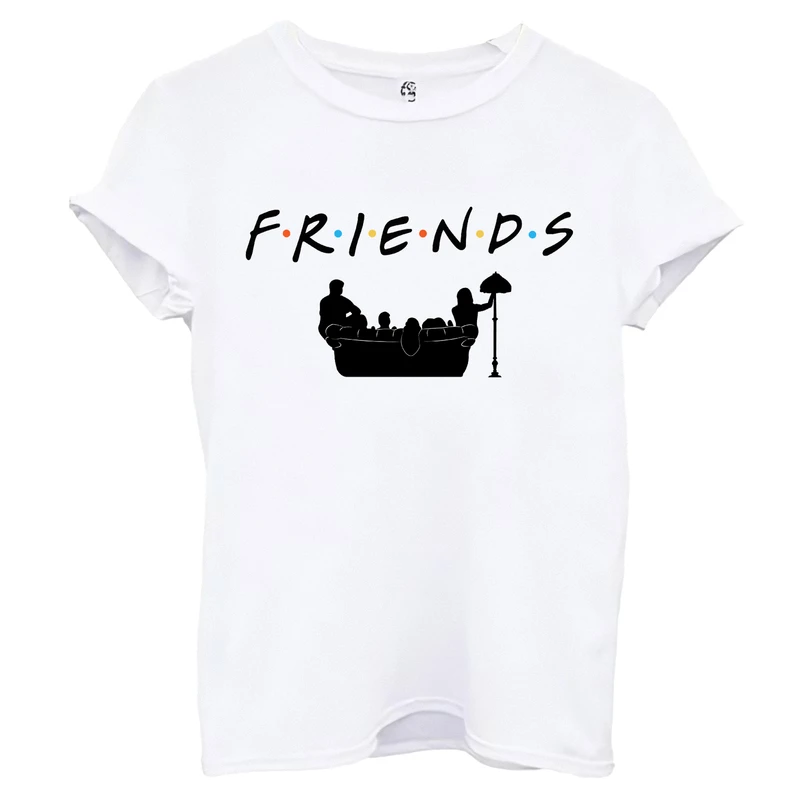 تی شرت آستین کوتاه زنانه اسد طرح Friends کد 102