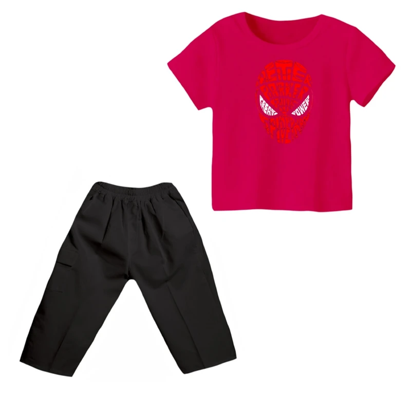 ست تی شرت و شلوارک پسرانه مدل مرد عنکبوتی کد ۶