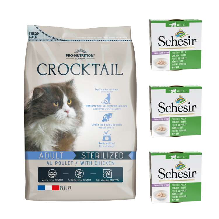 غذای خشک گربه عقیم شده فلاتازور وزن 10 کیلوگرم به همراه کنسرو