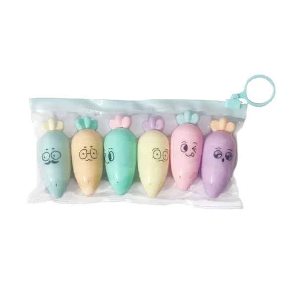 ماژیک علامت گذار مدل هویج مجموعه 6 عددی