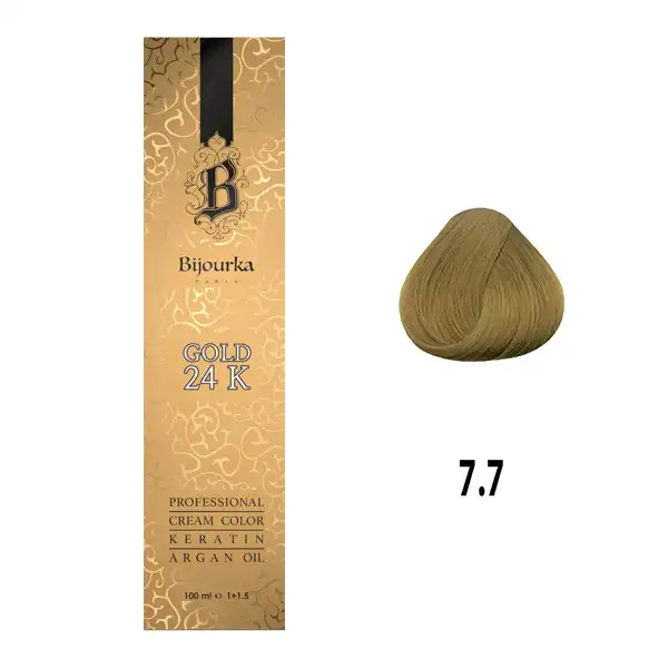 رنگ مو بیجورکا شماره 7/7 حجم 100 میلی لیتر رنگ بلوند نسکافه ای روشن