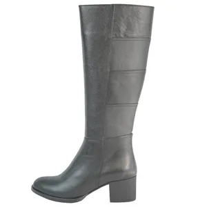 بوت پاشنه دار زنانه مدل چرم فلوتر کد 573