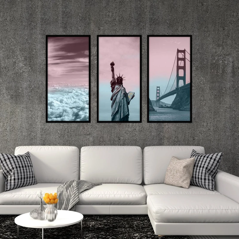 تابلو بکلیت طرح پل گلدن گیت مدل B-519 مجموعه 3 عددی