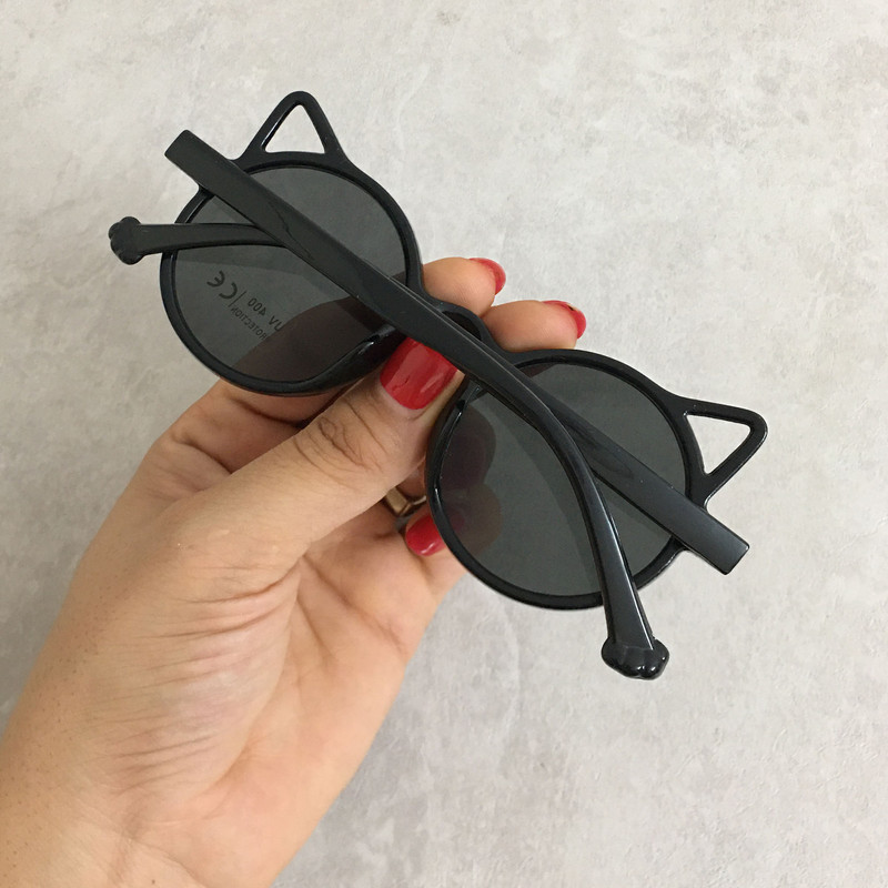عینک آفتابی بچگانه مدل گربه ای فانتزی کد  CAT BLK 55