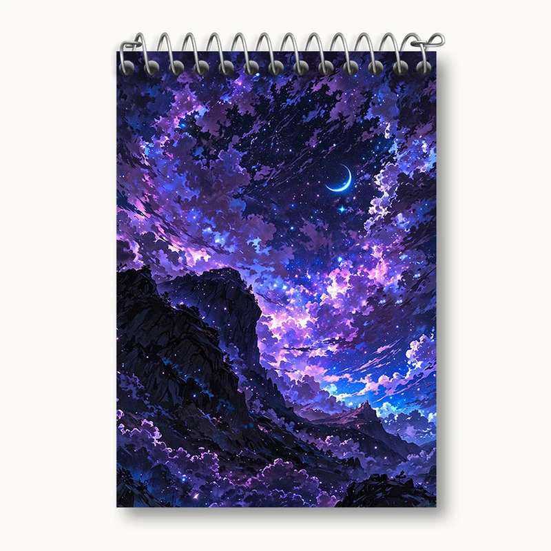 دفتر یادداشت 50 برگ خندالو طرح آسمان شب کد N1994