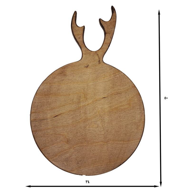 تخته گوشت مدل گرد طرح دسته گوزن کد 10