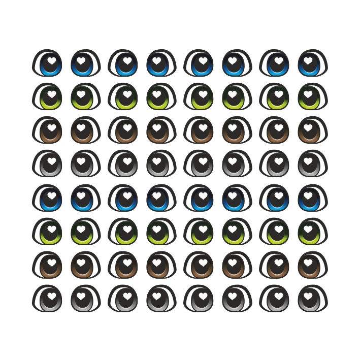 چشم عروسک مدل رزینی 7 میل کد 22 مجموعه 64 عددی