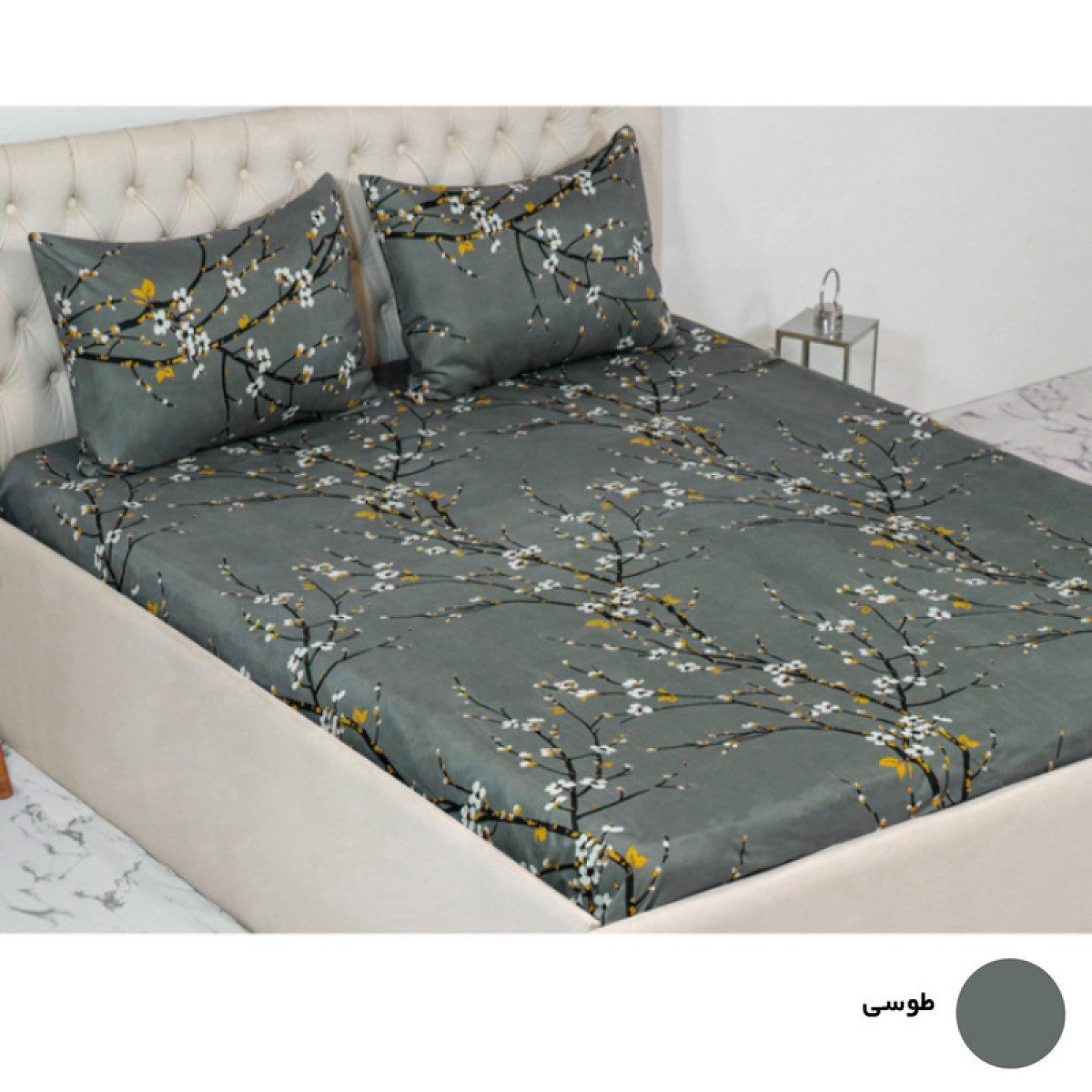 سرویس ملحفه کوکو جم مدل دیجی گل یخ یک نفره 2 تکه