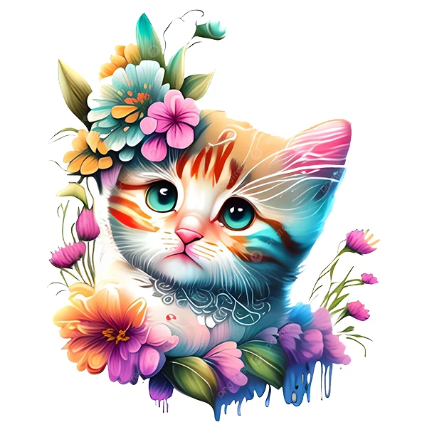 استیکر پارچه و لباس پاد آفرین طرح گربه کد 3402