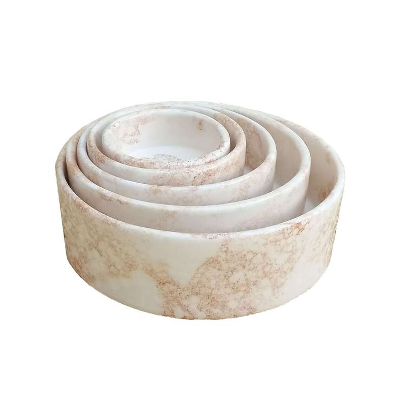 کاسه سرامیکی طرح حبابی مدل لبه دار  مجموعه 5 عددی