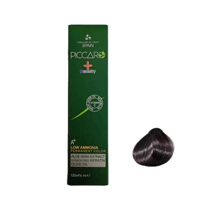 رنگ مو پیکارو شماره 4.11 مدل پلاس بیوتی حجم 124 میلی لیتر رنگ قهوه ای دودی متوسط