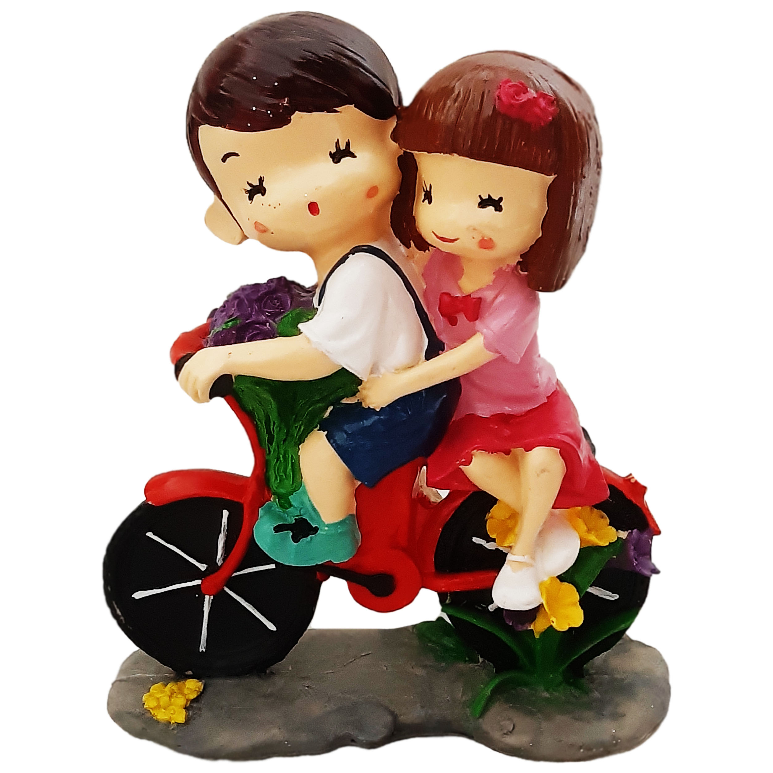 مجسمه طرح دختر و پسر دوچرخه سوار کد 021