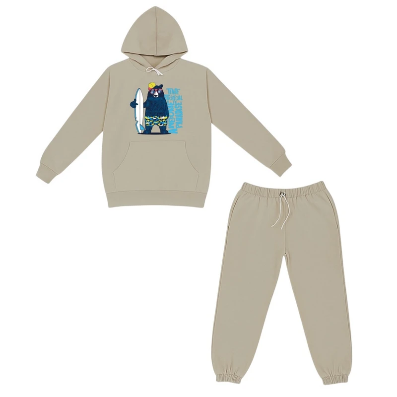 ست هودی و شلوار راحتی بچگانه مدل خرس اسکی کد v1 