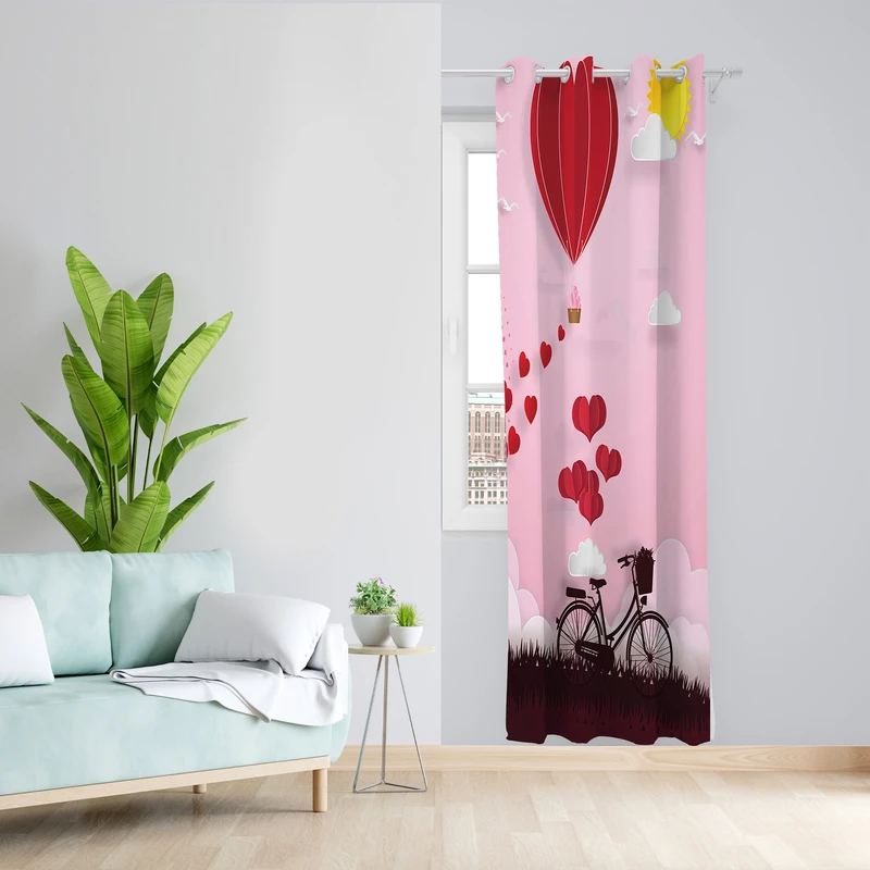 پرده طرح عشق مدل مخمل پانچی کد 2557 z سایز 140x200 سانتی متر