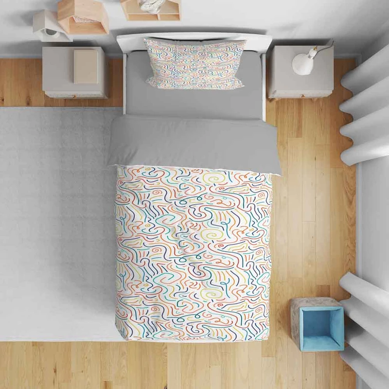 سرویس روتختی نوپه هوم مدل خط خطی T6060 تک نفره 5 تکه