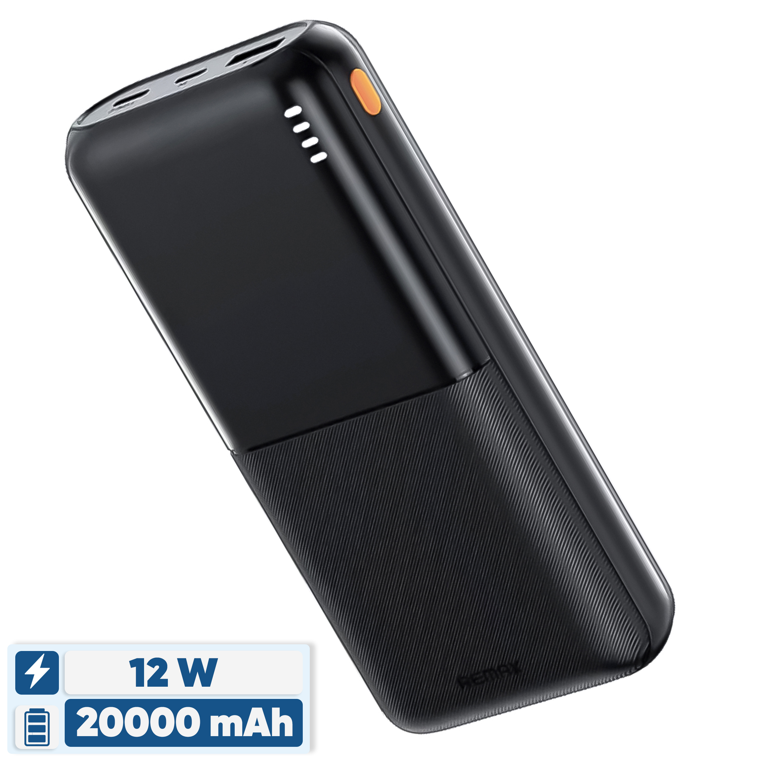 پاوربانک 12 وات ریمکس مدل RPP-26 ظرفیت 20000 میلی‌آمپرساعت