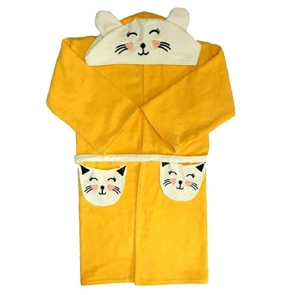 حوله پالتویی کودک کلبک طرح گربه سایز 70