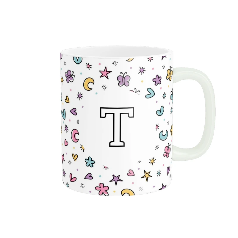 ماگ پاد آفرین مدل اسم شخصی فانتزی طرح اول اسم حرف T کد p11461