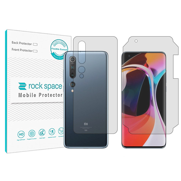 محافظ صفحه نمایش شفاف راک اسپیس مدل HyGEL مناسب برای گوشی موبایل شیائومی Mi 10 5G به همراه محافظ پشت