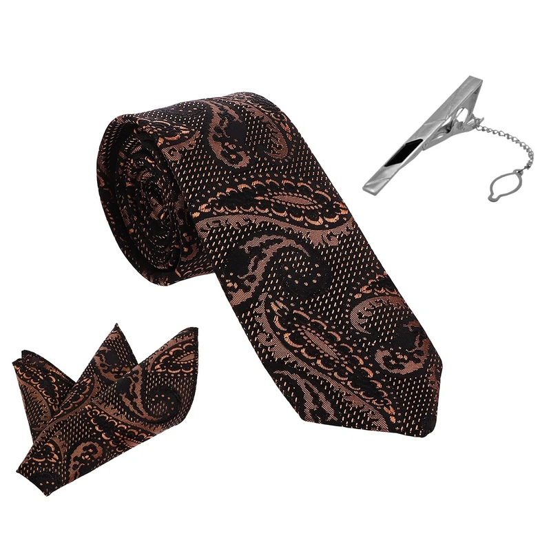 ست کراوات و دستمال جیب و گیره کراوات مردانه مدل نیوفشن کد 125