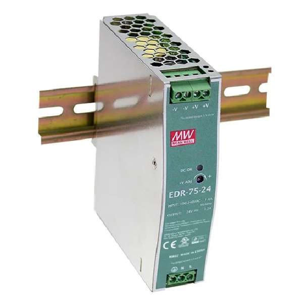 منبع تغذیه 24 ولت 3.2 آمپر مینول مدل EDR-75-24